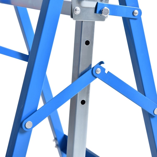 2 X Stilladsbuk, Foldebuk, Højdejusterbar Op Til 200 Kg, Stål, Blå, 68X58X80-130Cm