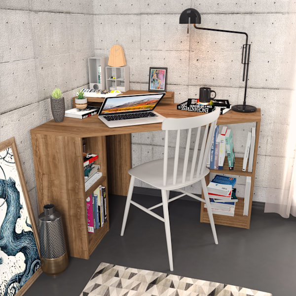 Study Desk Flydende - Valnød