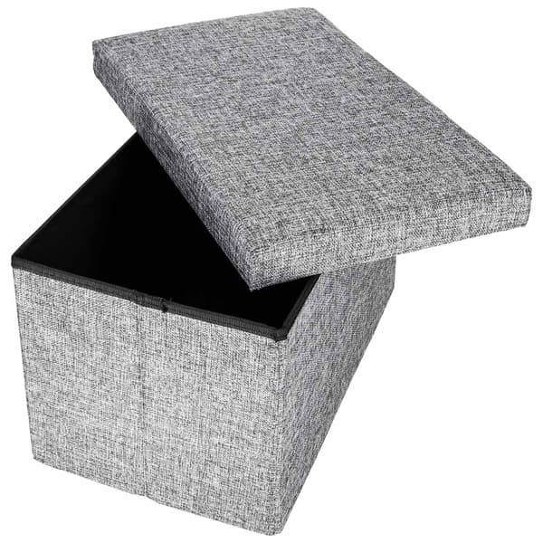 Grå foldbar opbevaringsfodbold med sæde, 50x31x31 cm