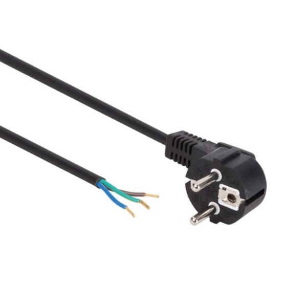 Strømledning Sort Cee 7/7 90 + Ledninger Haler L=1,5 M H05Vv-F 3G0,75 Mm²