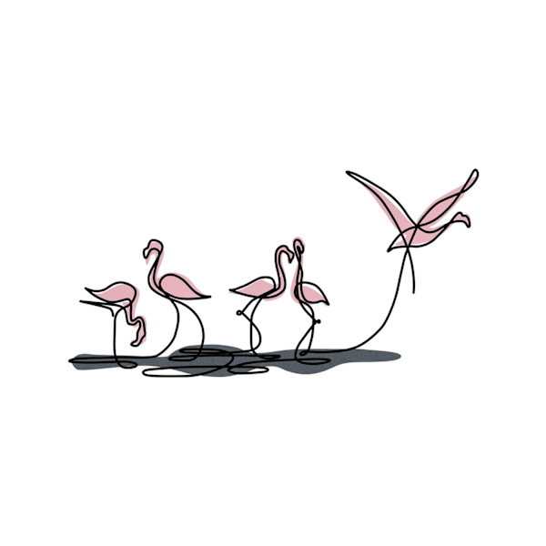 Dekorativt metallväggstillbehör Flamingo S