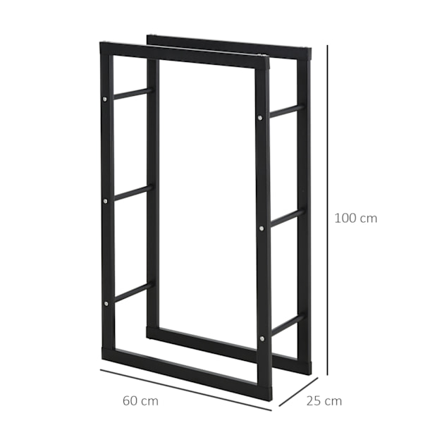 Polttopuuteline Polttopuuteline Polttopuuteline 100Kg Teräs Musta L60 X L25 X K100 Cm