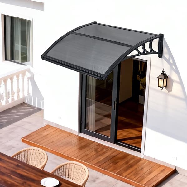 Markise til udvendig dør 30 x 39 tommer, polycarbonat, dræning