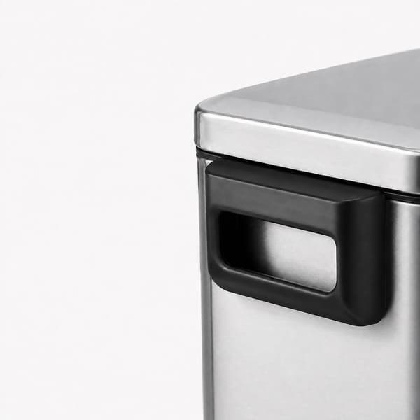 Pedalspand i rustfrit stål, 15 l – softclose, slankt design