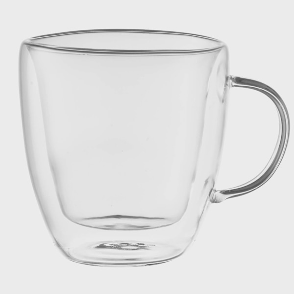 Dobbeltvæggede glaskaffekopper, 25 cl, sæt med 2
