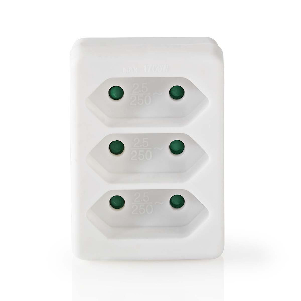Virtapistoke Jakaja | Tyyppi F (CEE 7/7) | 250 V AC 50 Hz | France / Tyyppi C (CEE 7/16) | 250 V AC 50/60 Hz | 2.5 A | 1700 W | Valkoinen