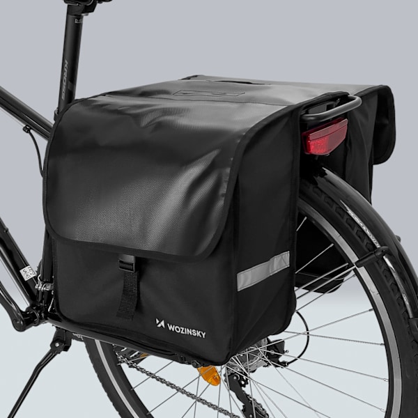 Dobbelt cykeltaske til bagagerum, 28 l, sort