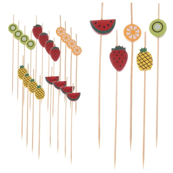 Bambucocktailpinnar, fruktdekor, 12 cm, 20-pack