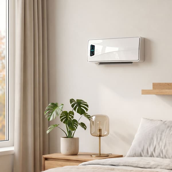 Väggmonterad 2000W keramisk värmare med timer och LED-display