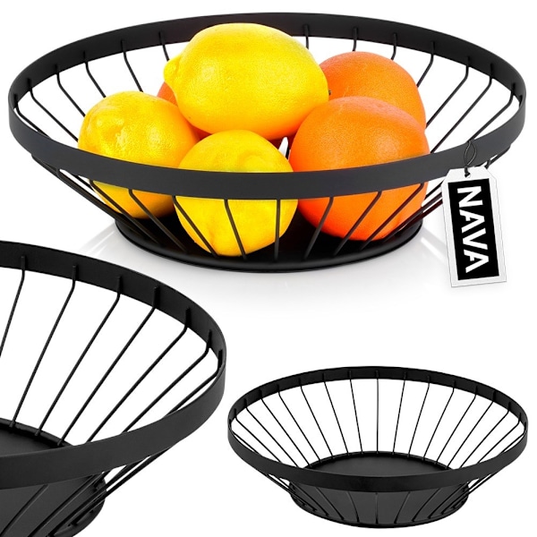 Hedelmäkori metalli musta MISTY 28 cm