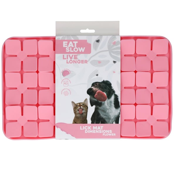 Spis Slow Lev Længre Lick Mat Dimensioner Blomster Pink