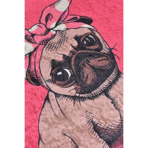 Badmatsset (2 delar) Rosa mops