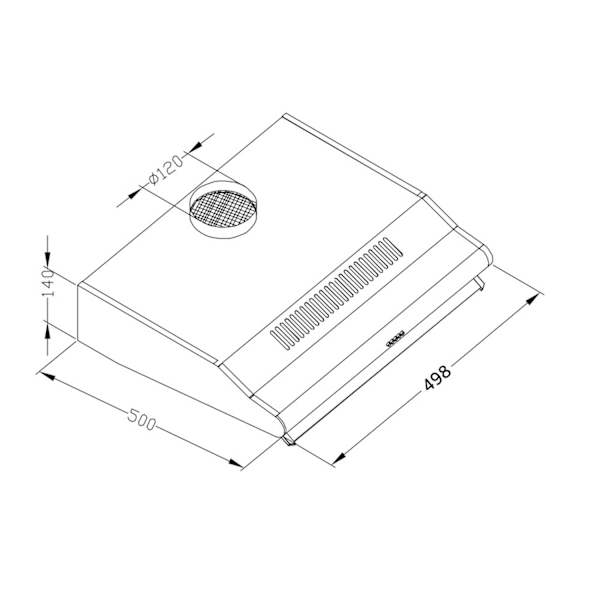 Kökets Underskåpsfläkt - 50 cm Berdsen BE-10-A Svart