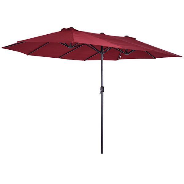 Parasol Have Paraply Market Paraply Dobbelt Parasol Patio Paraply Med Håndsving Vinrød Oval 460 X 270 X 240 Cm