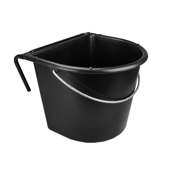 Fodertrug 15 l med krog og håndtag sort