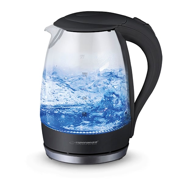 Esperanza Elektrisk Vattenkokare Glas Med Led Ljus Salto Angel 1,7 L Svart