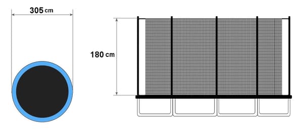 Inre studsmattanät 305cm 10ft/8