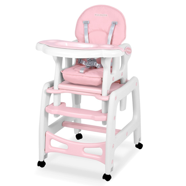 Multifunktionel 5-i-1 spisestuestol Sinco, Pink