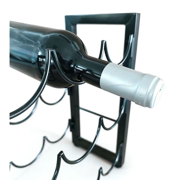 Vinreol til 9 flasker – metal, slankt design