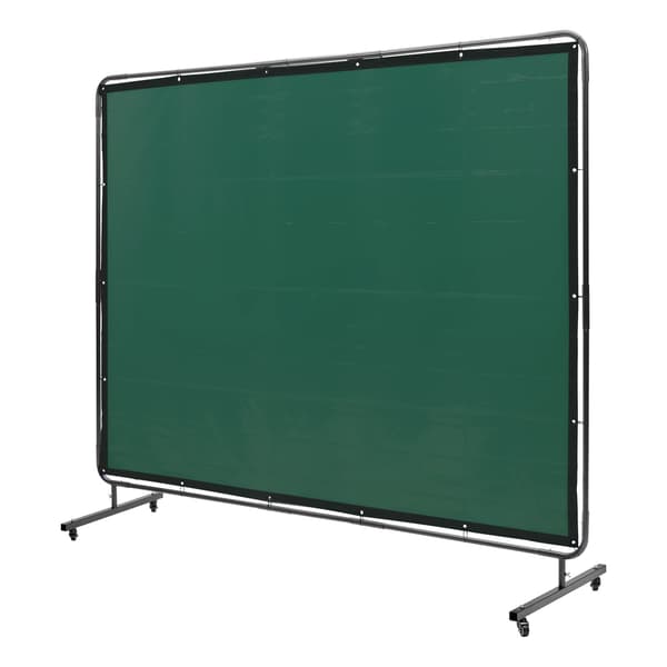 Svetsskärm med ram, 1,8x2,4 m, låsbara hjul