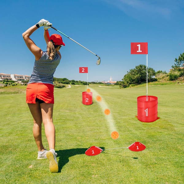 Chipping-set för trädgårdsgolf, 3 hål, bärbar