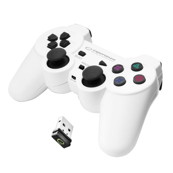 Esperanza Wireless Gamepad 2,4Ghz Ps3/Pc Usb Gladiator Hvid/Sort