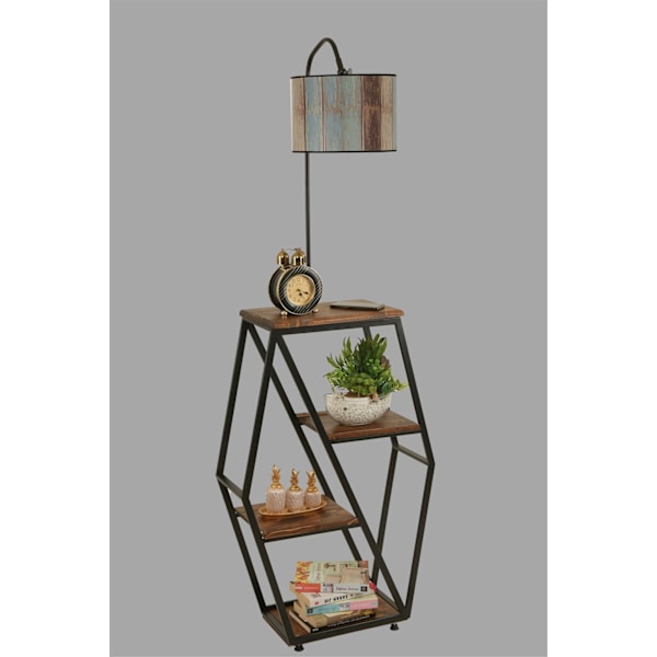 Gulvlampe Sembol Ceviz Lambader Silindir Renkli Abajurlu