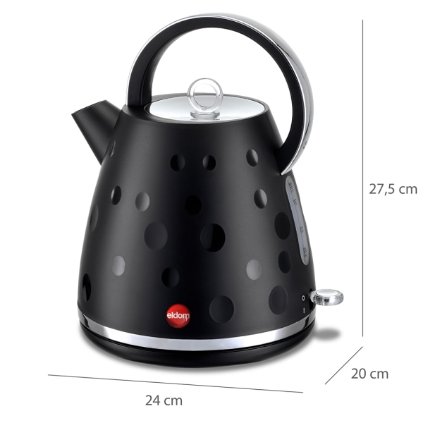 ELDOM C245 sladdlös vattenkokare, svart, 1,7 L