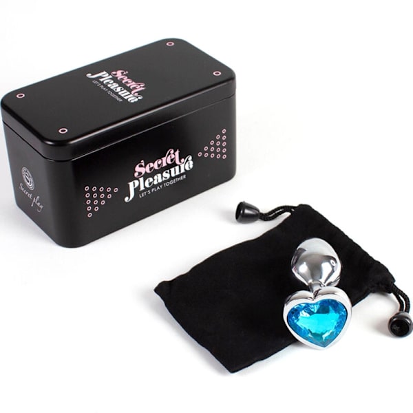 Secretplay - Metallinen Butt Plug Blue Heart Pieni koko 7 cm