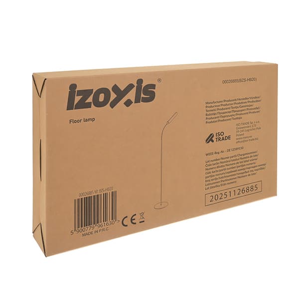 LED-gulvlampe 180 cm, sort, fjernbetjening, timer