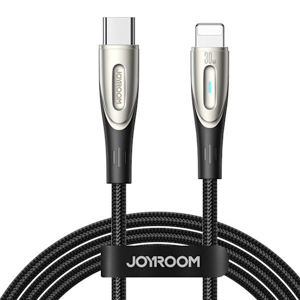 Kaapeli iPhone Star-Light Series USB-C:lle - Lightning 30W 1,2m musta