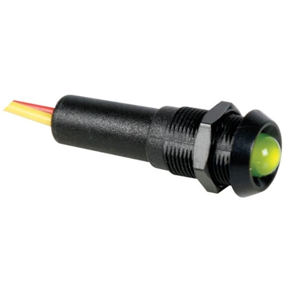 Vilkkuva led-lamppu 12V vihreä - musta kotelo