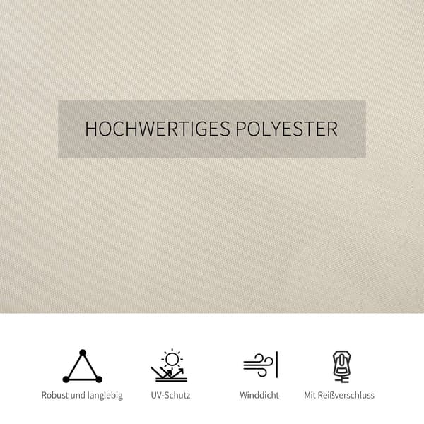 4 Sidepaneler Til 3X3M Lysthus, Med Kroge, Sidevægge, Polyester, Beige, 302X205Cm