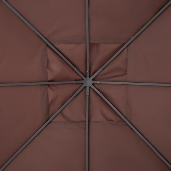 Vaihto Roof Gazebo 2,93X2,93M Gazebo Cover Aurinkosuoja Polyesteri Kahvi