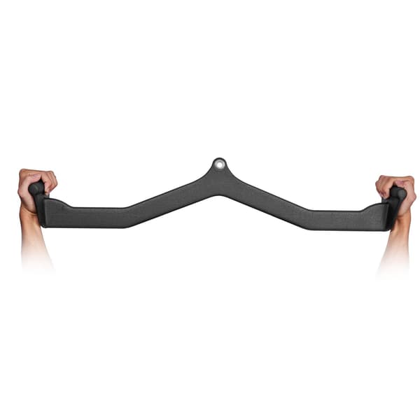 Lat Pulldown V-Stångfäste, gummigrepp, karbinhake