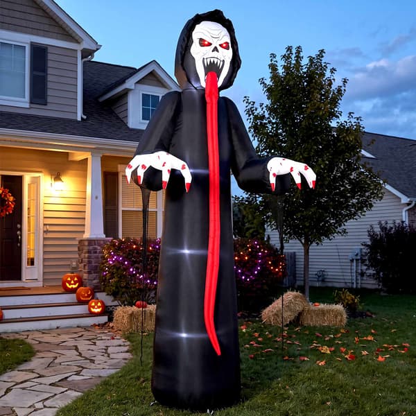 Uppblåsbart Halloween-skelett med LED-ljus, 310 cm