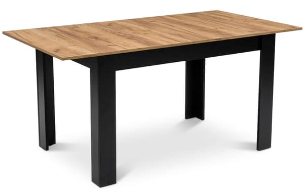 Udtrækkeligt spisebord, 120-160 cm, egetræsfinish