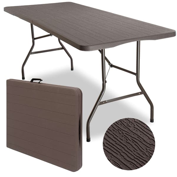 Sammenklappeligt udendørs cateringbord, 180 cm, brunt