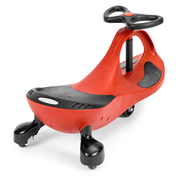 Vridle bil ride-on legetøj LED hjul røde ECOTOYS