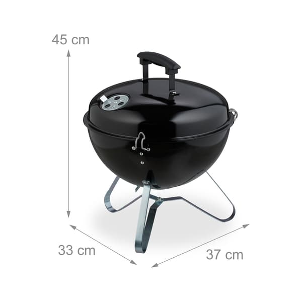 Bärbar kolgrill, 37 cm – Perfekt för camping