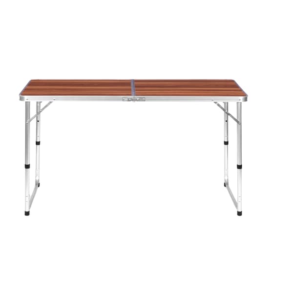 Turistbord foldbart campingbord brun plade 120 x 60 cm