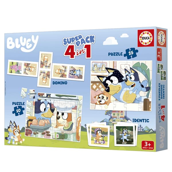 Educa Bluey Superpack 4 i 1 med pussel, memory, domino