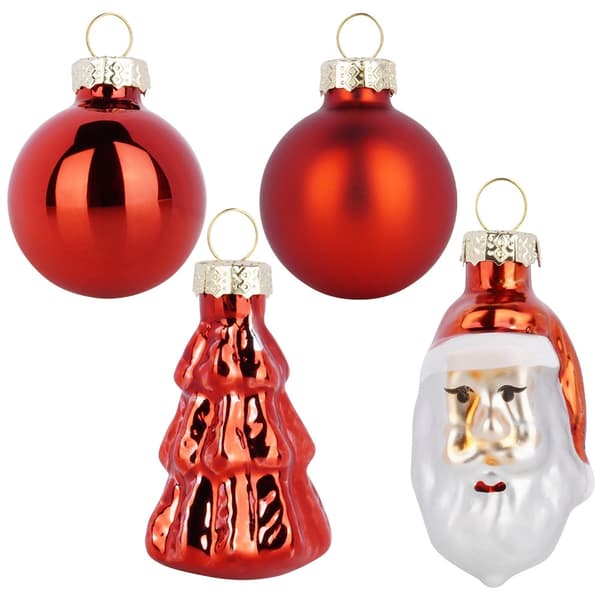 Splittersäkra röda julgranskulor, set, 9 delar