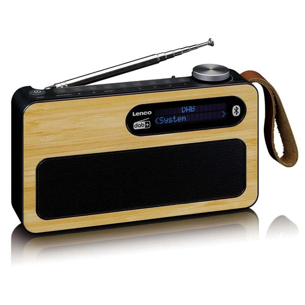 Kannettava DAB+/FM-radio Bluetoothilla, Bambu, Musta