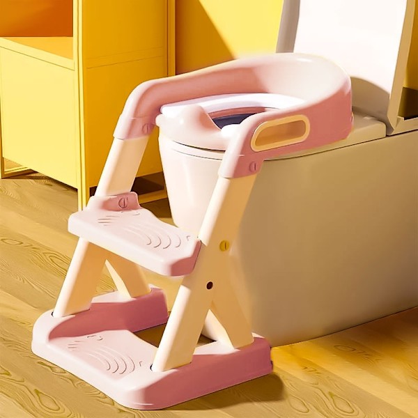 Pottakäymälä, jossa portaat tikkaat lapsille keltainen ECOTOYS
