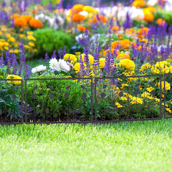 4-delt blomsterbedshegn i metal