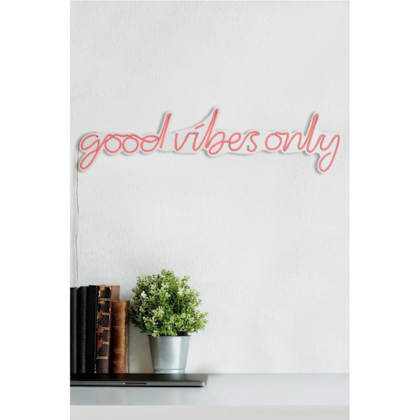 Dekorativ plast LED-belysning Good Vibes Only - Rosa