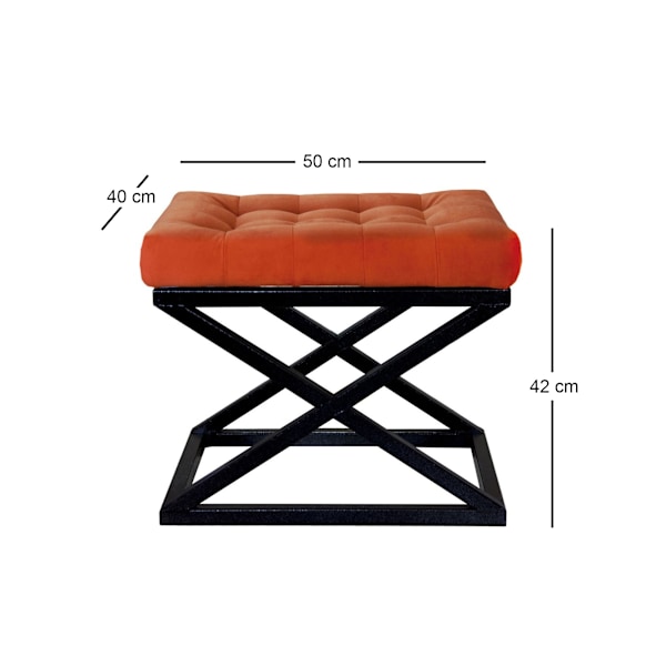 Puf Capraz - Sort, Orange