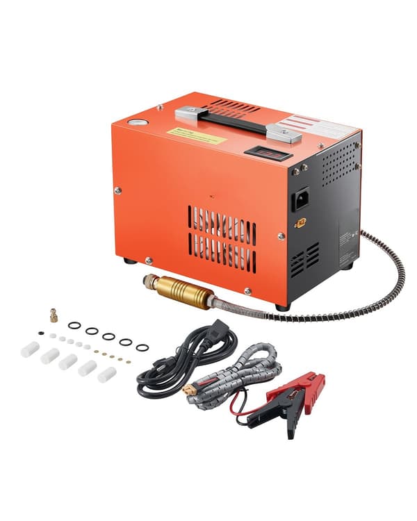 PCP luftkompressor 4500 PSI, AC-DC, ventilatorkøling, manuel stop