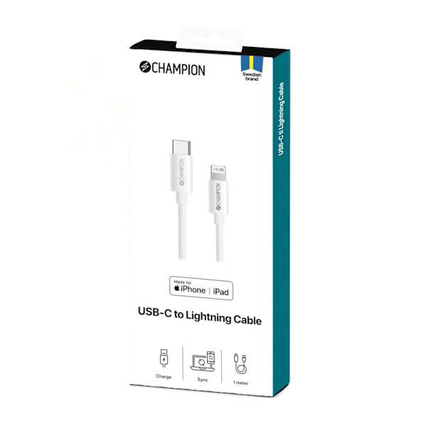 USB-C til Lightning-kabel 1m Hvid
